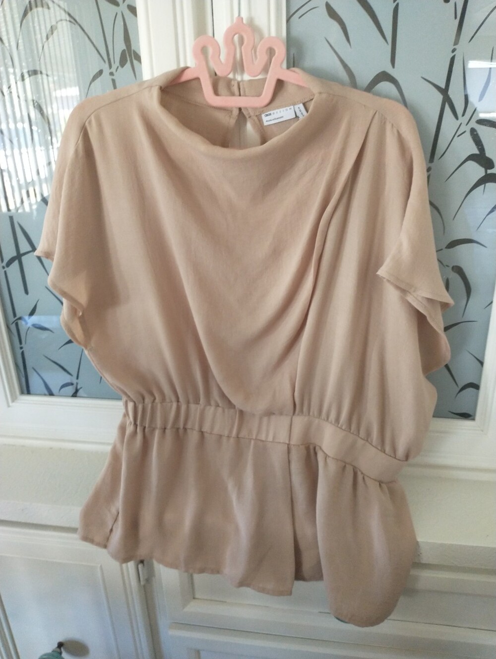 ASOS Tan Draped Neck Peplum Tunic